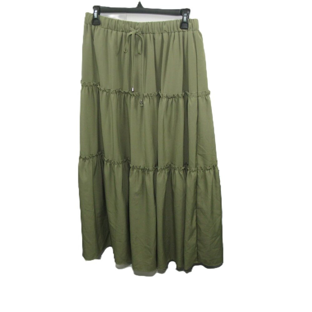 Unbranded Green Boho Maxi Floor Length Lined Skirt Size Large